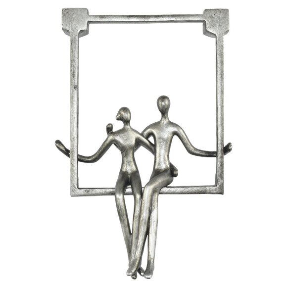 Adam & Friends Home Decor Swinging Couple Sculpture | 1-Piece | Pewter - Picture 1 of 5